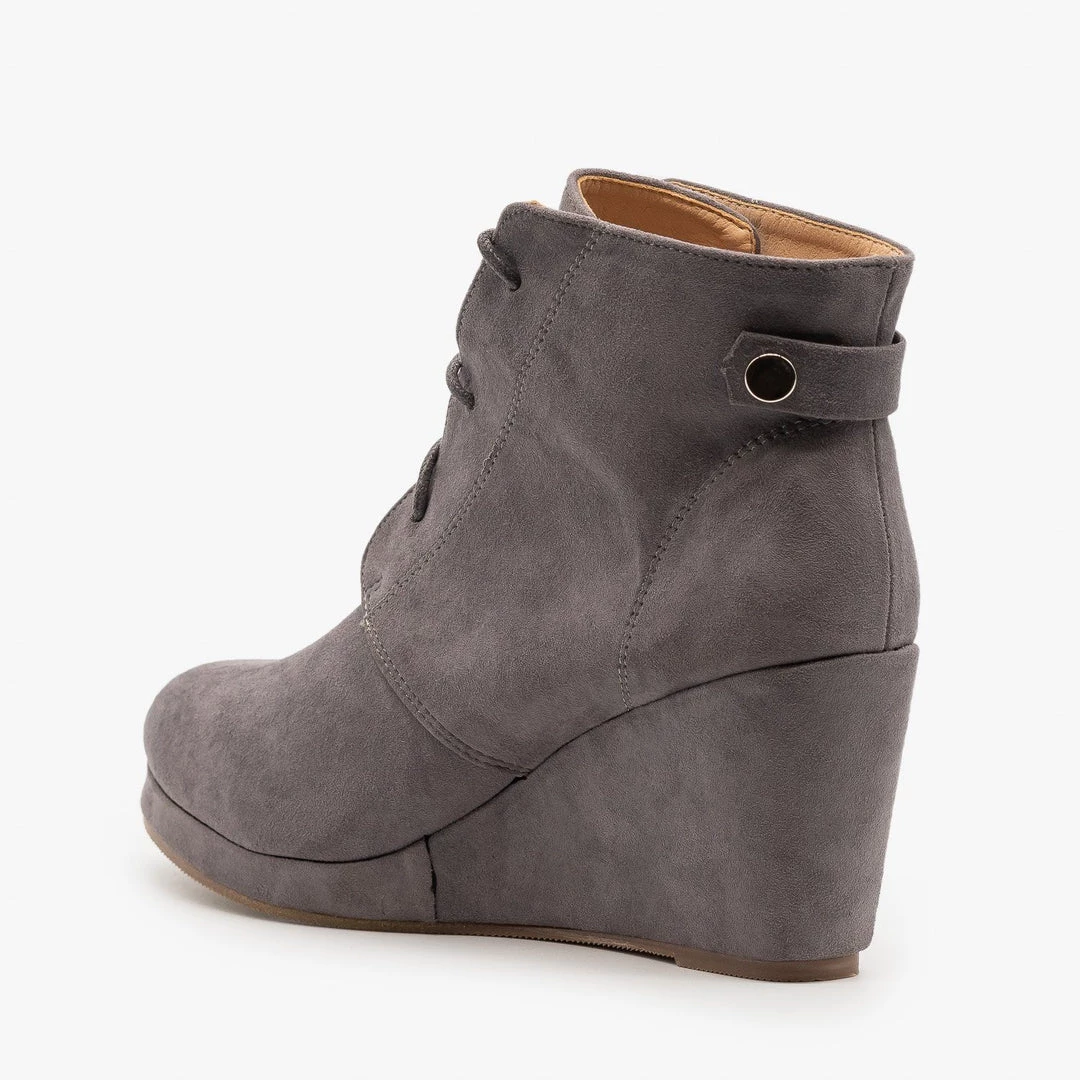 Chase & Chloe Stylish Wedge Heel Ankle Booties FINAL SALE 8 Chase & Chloe Stylish Wedge Heel Ankle Booties FINAL SALE