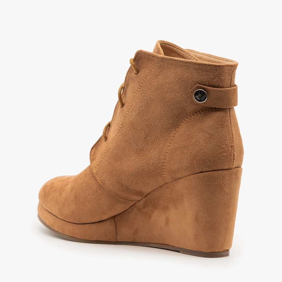 Chase & Chloe Stylish Wedge Heel Ankle Booties FINAL SALE 2 Chase & Chloe Stylish Wedge Heel Ankle Booties FINAL SALE