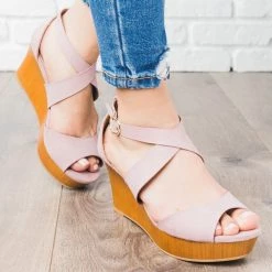 Qupid Shoes Summer Clog Wedges