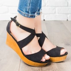 Qupid Shoes Summer Clog Wedges
