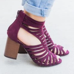 Shoelala Summer Strappy Chunky Heels