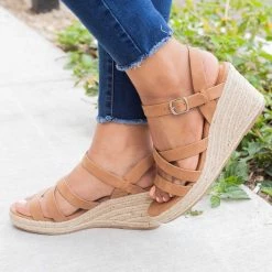 City Classified Shoes Summer Strappy Espadrille Wedges Newest Arrivals