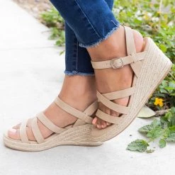 City Classified Shoes Summer Strappy Espadrille Wedges Newest Arrivals