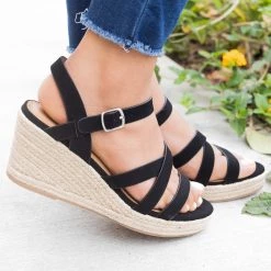 City Classified Shoes Summer Strappy Espadrille Wedges Newest Arrivals