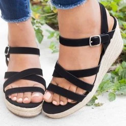 City Classified Shoes Summer Strappy Espadrille Wedges Newest Arrivals