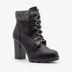 Bamboo Shoes Newest Arrivals Sweater Cuffed High Heel Booties