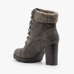 Bamboo Shoes Newest Arrivals Sweater Cuffed High Heel Booties