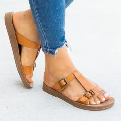 Bamboo Shoes T-Strap Double Buckle Sandals Newest Arrivals