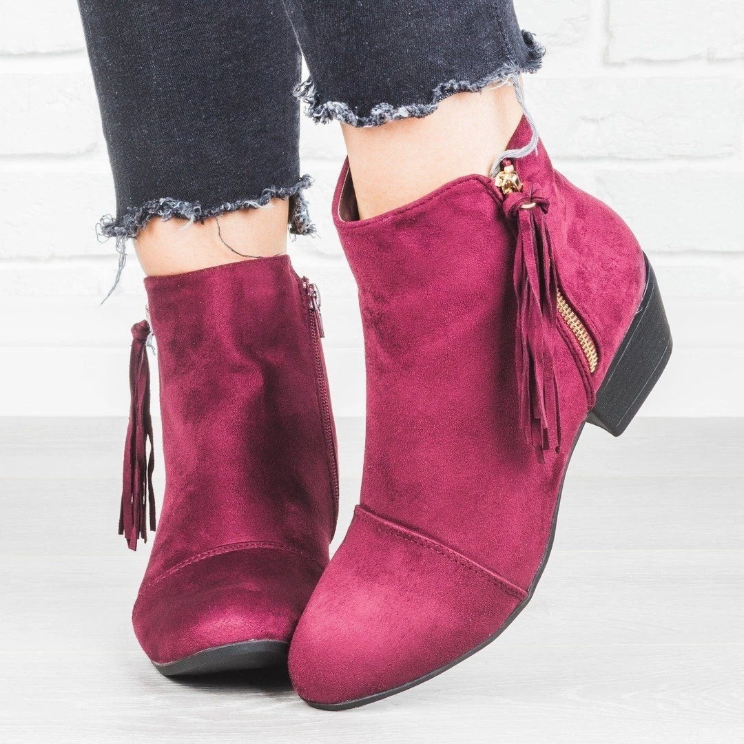Nature Breeze Tassel Zipper Pull Booties Newest Arrivals 6 Nature Breeze Tassel Zipper Pull Booties Newest Arrivals