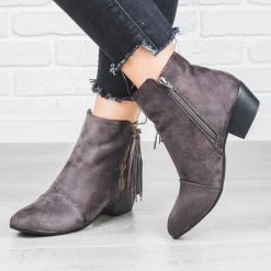Nature Breeze Tassel Zipper Pull Booties Newest Arrivals