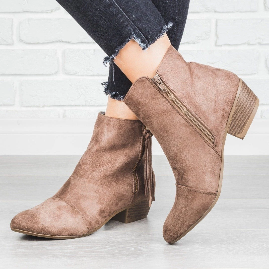Nature Breeze Tassel Zipper Pull Booties Newest Arrivals 12 Nature Breeze Tassel Zipper Pull Booties Newest Arrivals