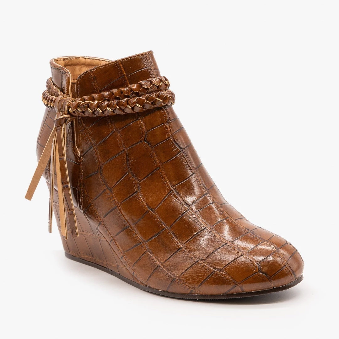 Mata Tasseled Crocodile Print Booties 1 Mata Tasseled Crocodile Print Booties