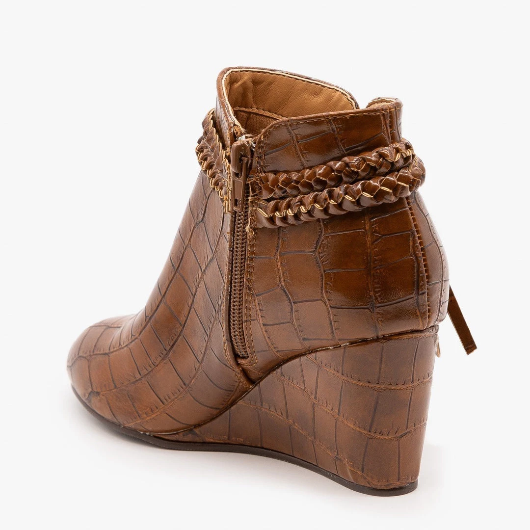 Mata Tasseled Crocodile Print Booties 2 Mata Tasseled Crocodile Print Booties