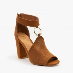 Qupid Shoes Newest Arrivals Textured Chunky Heels