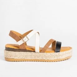 Bamboo Shoes Textured Metallic Espadrille Flatforms
