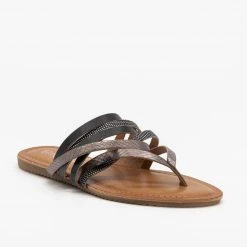 Refresh Textured Metallic Strappy Sandals Newest Arrivals