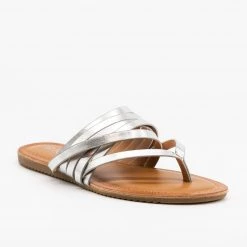 Refresh Textured Metallic Strappy Sandals Newest Arrivals