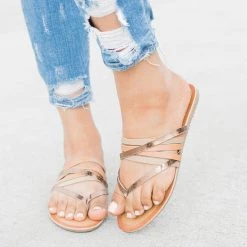 Refresh Textured Metallic Strappy Sandals Newest Arrivals