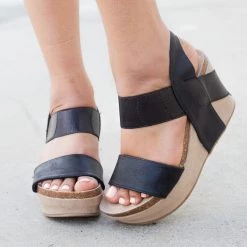 Nature Breeze Newest Arrivals Thick Double Strap Wedge