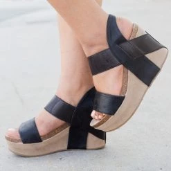 Nature Breeze Newest Arrivals Thick Double Strap Wedge