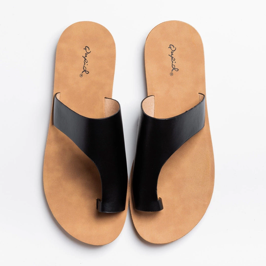 Qupid Shoes Newest Arrivals Thick Strap Toe-Hold Sandals 2 Qupid Shoes Newest Arrivals Thick Strap Toe-Hold Sandals