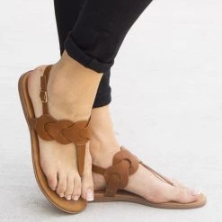 Forever Newest Arrivals Thong Threaded Slingback Sandals