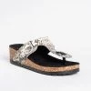 Qupid Shoes Newest Arrivals Thong-Toed Cork Sandal Wedges