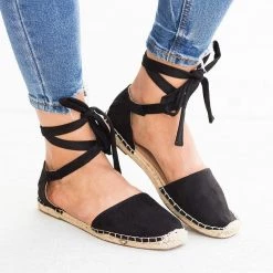 Soda Shoes Newest Arrivals Tie-Up Espadrille Flats