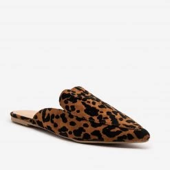 Mata Tiger Print Pointed Toe Mules