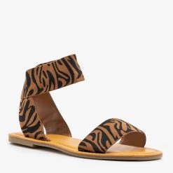 Bamboo Shoes Tiger Striped Elastic Sandals Newest Arrivals