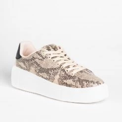 Qupid Shoes Newest Arrivals Trendy Animal Print Platform Sneakers