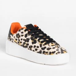 Qupid Shoes Newest Arrivals Trendy Animal Print Platform Sneakers