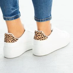 Qupid Shoes Newest Arrivals Trendy Animal Print Platform Sneakers