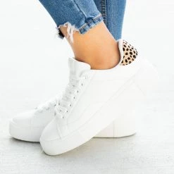 Qupid Shoes Newest Arrivals Trendy Animal Print Platform Sneakers