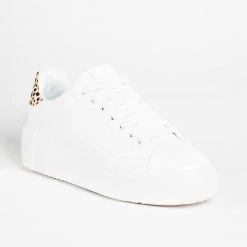 Qupid Shoes Newest Arrivals Trendy Animal Print Platform Sneakers