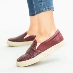 Modern Rebel Trendy Basketweave Slip-On Sneakers