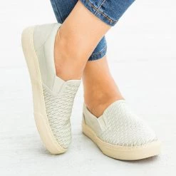 Modern Rebel Trendy Basketweave Slip-On Sneakers