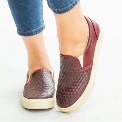 Modern Rebel Trendy Basketweave Slip-On Sneakers