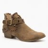 AMS Shoes Trendy Belted Western Booties Newest Arrivals
