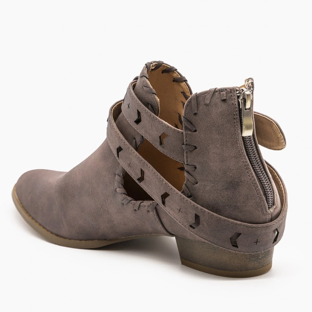 AMS Shoes Trendy Belted Western Booties Newest Arrivals 5 AMS Shoes Trendy Belted Western Booties Newest Arrivals