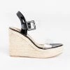 Fahrenheit Trendy Clear Strap Espadrille Wedges
