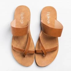 Refresh Trendy Criss Cross Toe Hold Sandals FINAL SALE Newest Arrivals