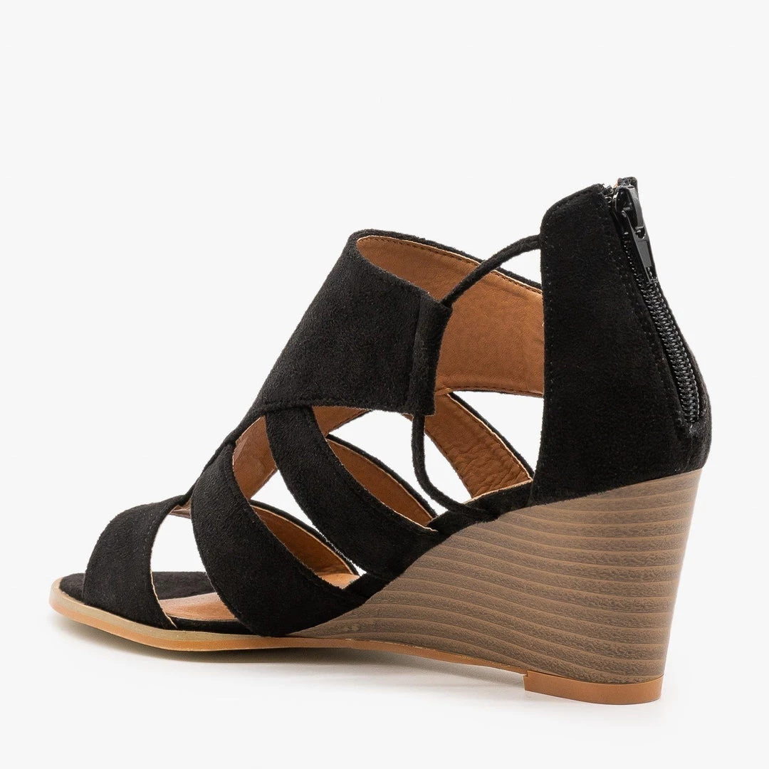 Mata Trendy Cutout Fashion Wedges 9 Mata Trendy Cutout Fashion Wedges