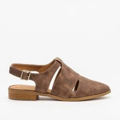 Qupid Shoes Trendy Cutout Slingback Flats