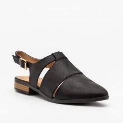 Qupid Shoes Trendy Cutout Slingback Flats