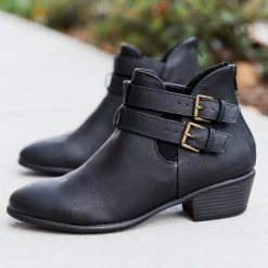 Wild Diva Shoes Newest Arrivals Trendy Double Buckle Booties