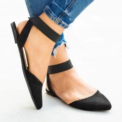 Bamboo Shoes Trendy Elastic Strap Pointed Toe Flats