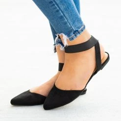 Bamboo Shoes Trendy Elastic Strap Pointed Toe Flats