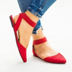 Bamboo Shoes Trendy Elastic Strap Pointed Toe Flats