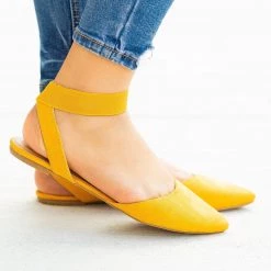 Bamboo Shoes Trendy Elastic Strap Pointed Toe Flats